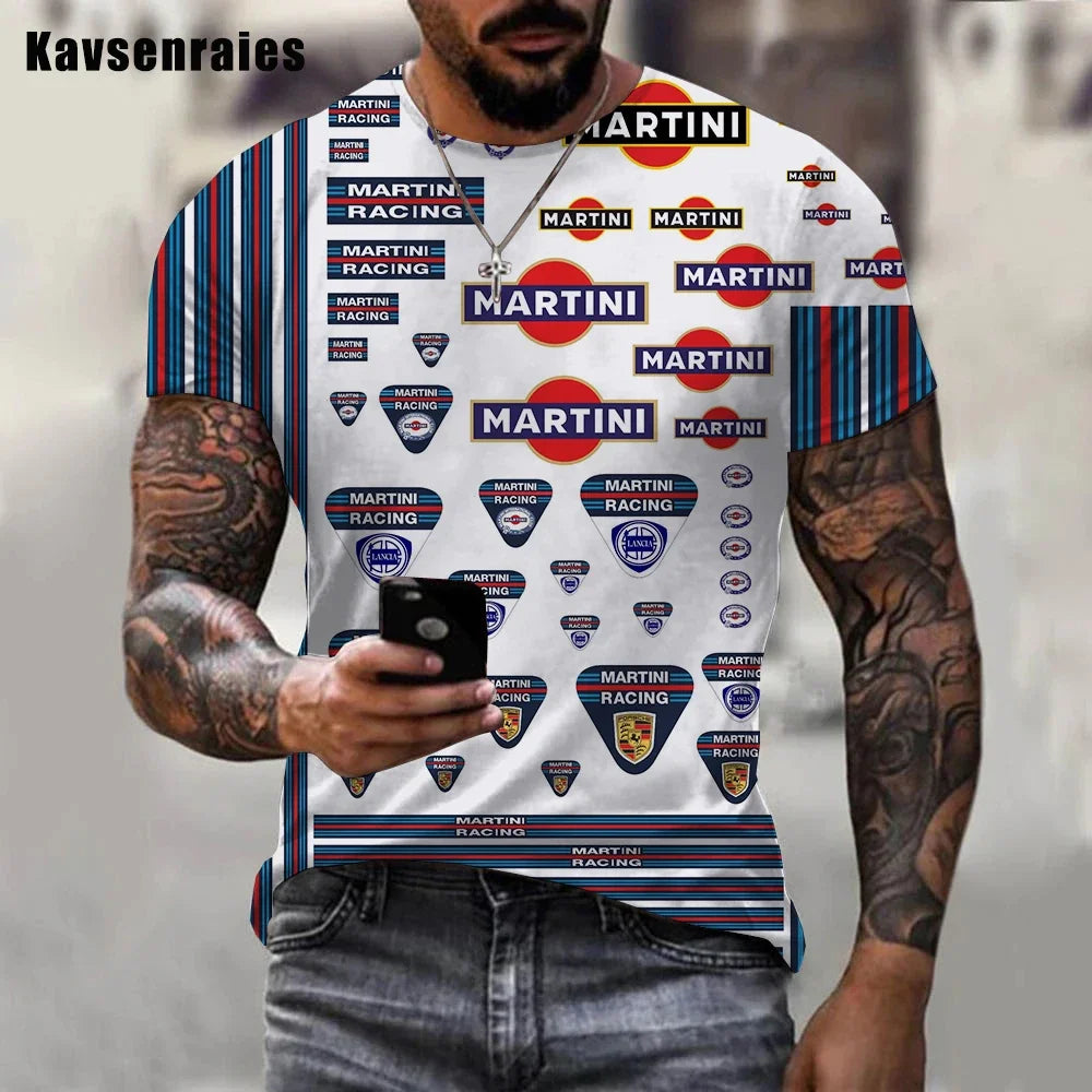 Hot Sale Martini Racing 3d Printed T Shirts Men Women Short Sleeve Around Neck Soft Breathable T Shirts