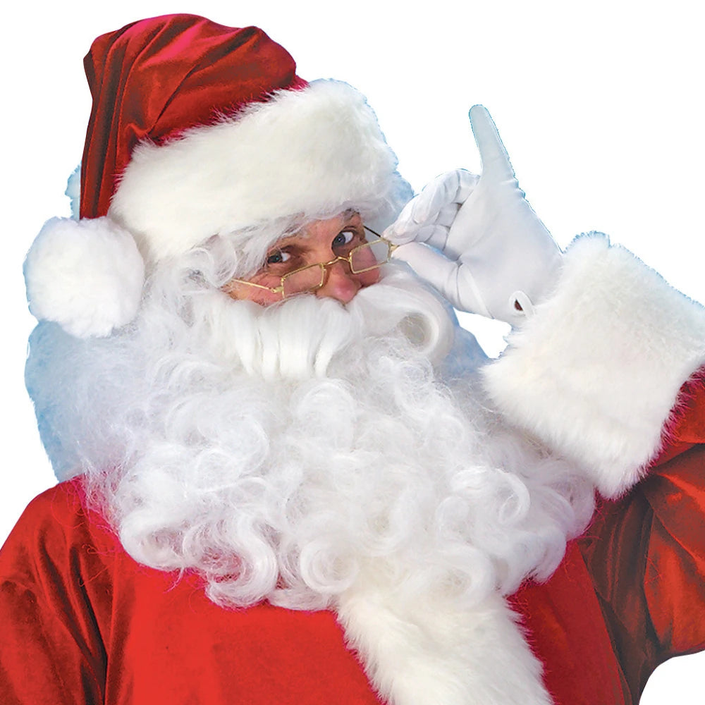 Santa Claus Costume Christmas New Year Men Costumes Red Deluxe Classic Adults Xmas Set Carnival Party