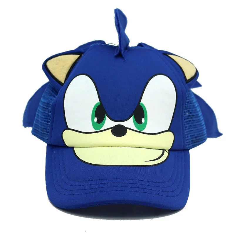 Sonic The Hedgehog High-value Cartoon Printed Baseball Cap Children Adult Parent-child Breathable Mesh Sunshade Hat