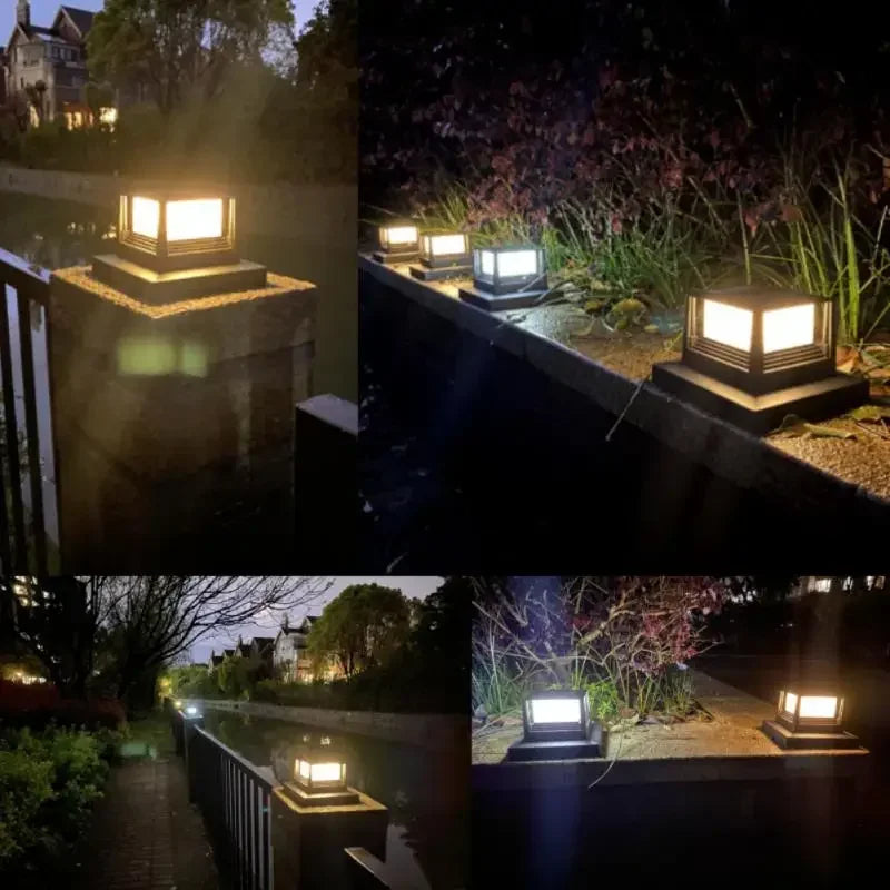 Solar Gate Lamp Outdoor Waterproof Post Villa Column Lamp Fence Gate Pillar Head LED