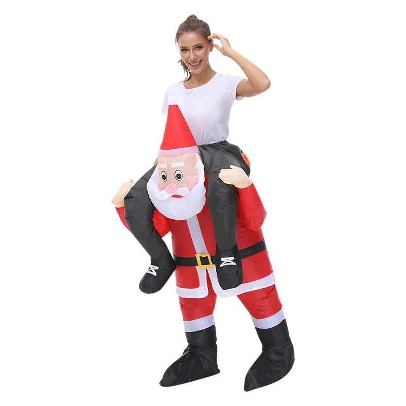 120-190CM Christmas Santa Claus Adult Inflatable Costume Fancy Funny Cosplay Clothing Performance