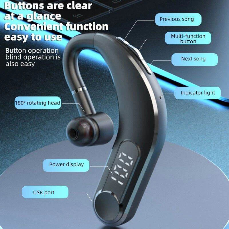 5.2 Bluetooth Earphone long battery life Wireless Earphone Handsfree Sports Earbuds with Mic LED display