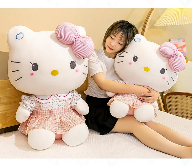 20-70cm Big Size Sanrio Hello Kitty Plush Toys Anime Peripherals Movie KT Cat Kawaii