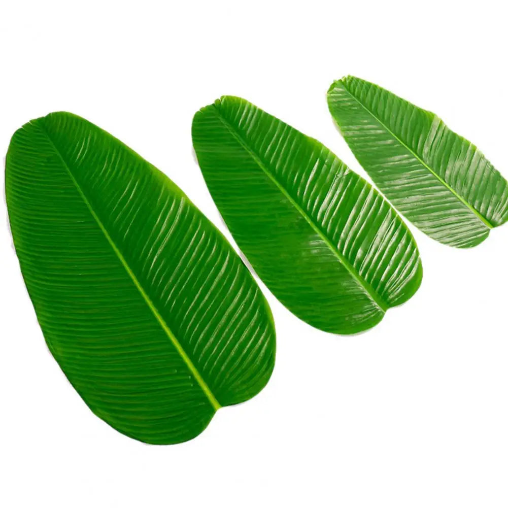 Artificial Banana Leaf Placemats Table Decoration Heat Resistant Drink Cup Coasters Faux Pad Dining Table Mats