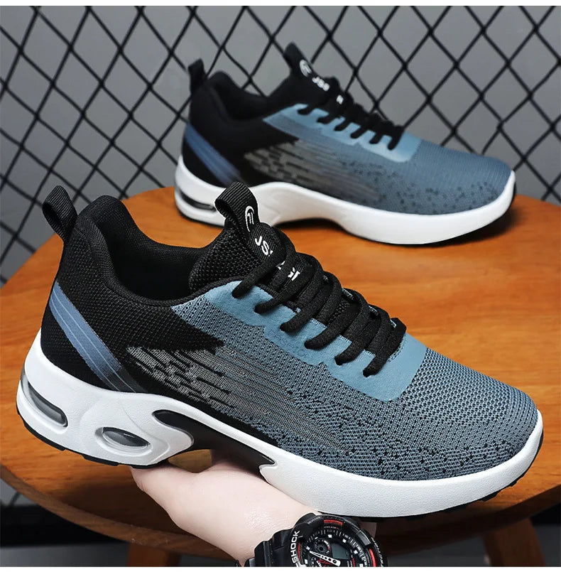 Men's Shoes lace-up Soft sole sports single shoes flying woven Casual style men's Running shoes sneakers