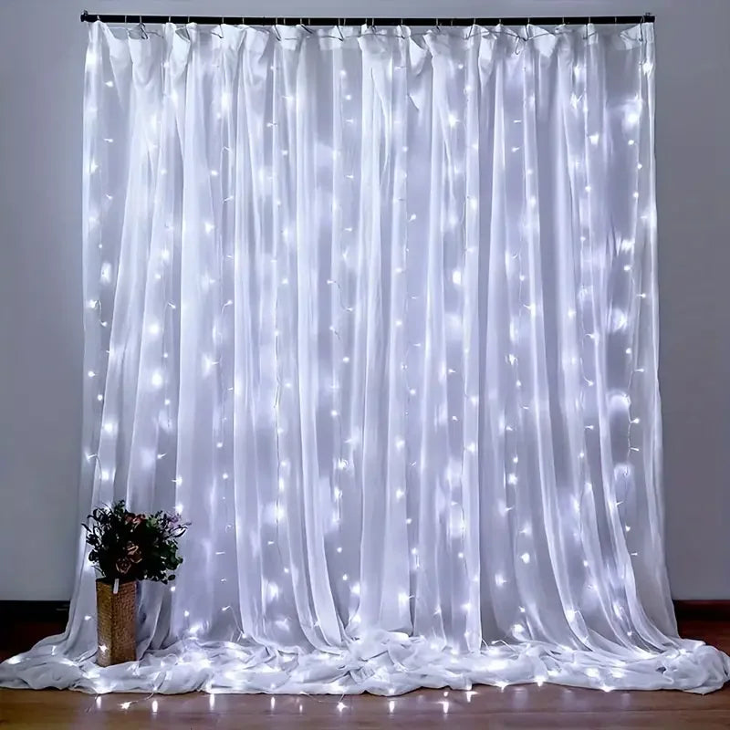 6/4/3M USB Curtain String Lights 8 Modes Fairy Light Christmas Tree Garland Light Party Bedroom Home Holiday Wedding Decoration