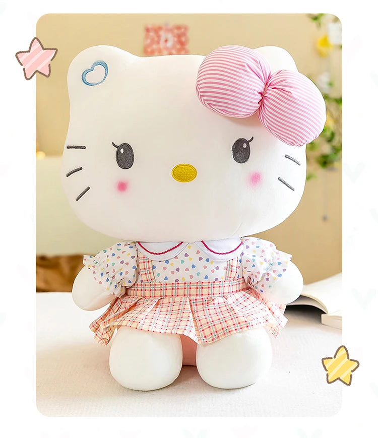 20-70cm Big Size Sanrio Hello Kitty Plush Toys Anime Peripherals Movie KT Cat Kawaii