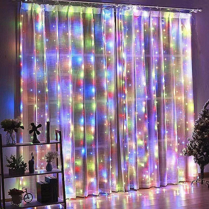 6/4/3M USB Curtain String Lights 8 Modes Fairy Light Christmas Tree Garland Light Party Bedroom Home Holiday Wedding Decoration