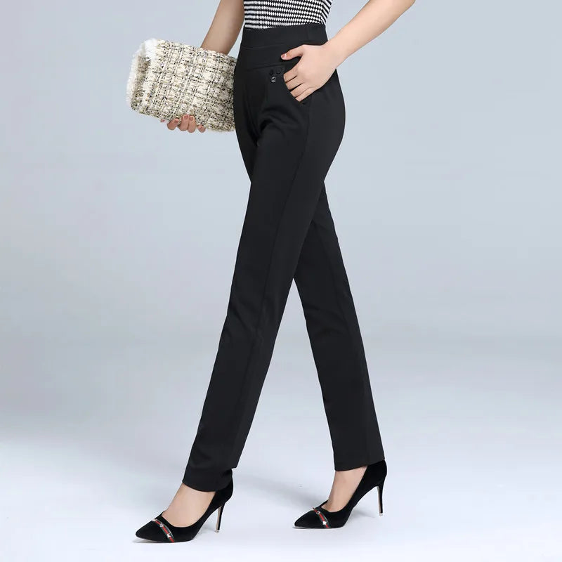 Women Pants Straight Pants Slim Casual Female Stretch Trousers black fashion Jeans office Trousers  joggers