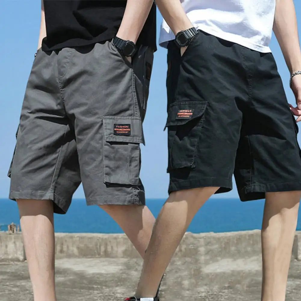 Men Shorts Men's Cargo Shorts with Multiple Pockets Elastic Waist Breathable Fabric for Summer Sports Streetwear Men Cargo