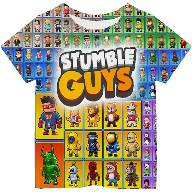 Stumble Guys Game 3D Printed Kids T Shirt Children Clothing Harajuku