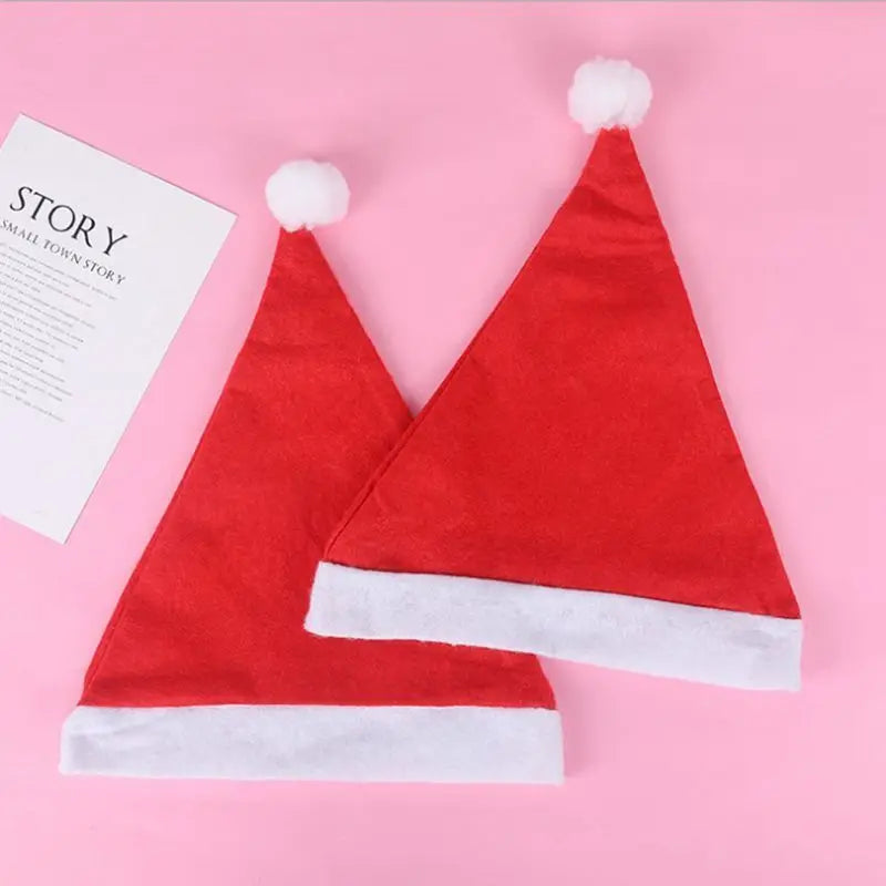 Christmas Hats for Adults Kids Non-woven Fabric Santa Claus Xmas Hats Cap Merry Christmas