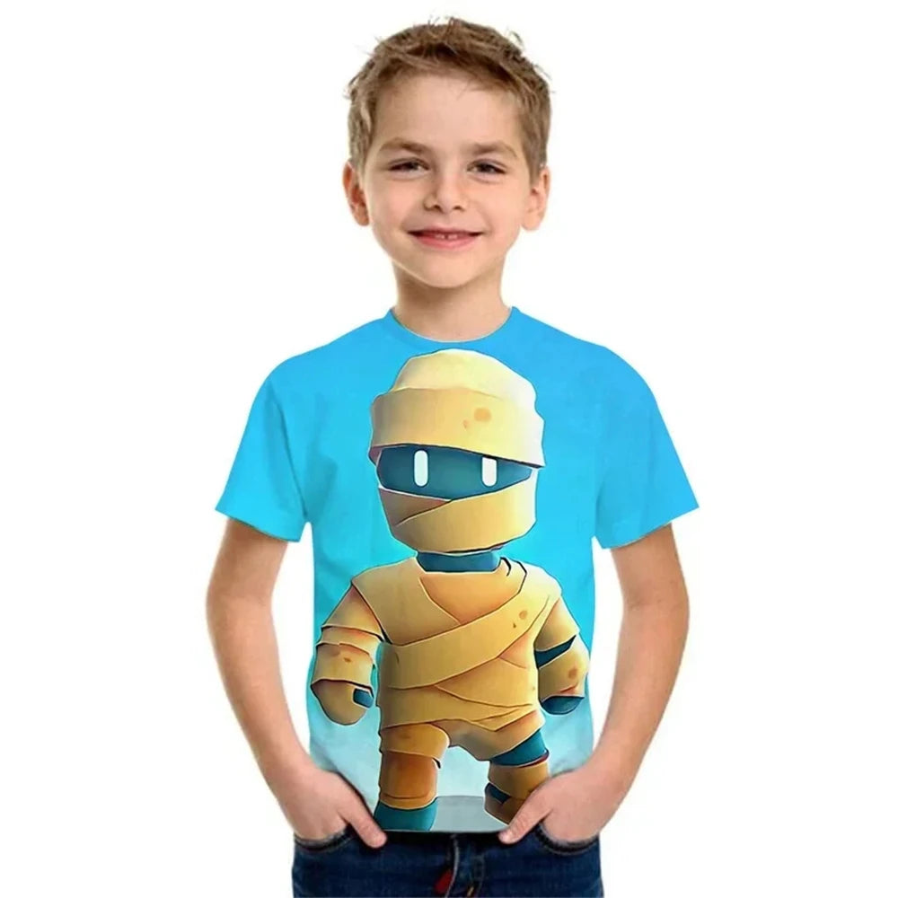 3D Printed Kids T Shirt Children Clothing Harajuku Cartoon Tees Casual Fun Top Clothing Girls Boys T shirt 2024