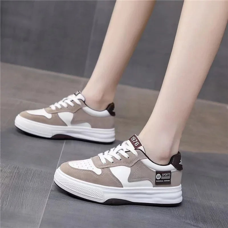 Sports Shoes Flat Female Sneakers Women Tennis Spring Casual Vulcanize Black Fashion Harajuku Thick-sole Sneakers