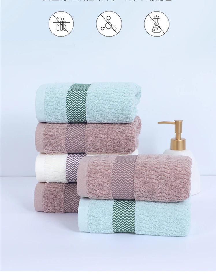 2 Towels Thickened Absorbent Towel Pure Cotton Quick Absorbent Soft Quick Dry Thickened Face Towel