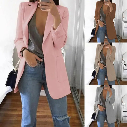 Blazer Woman Vintage Korean Oversize Office Lady Suits Jacket Solid Color Coat Loose Casual Jacket Women Outer wears