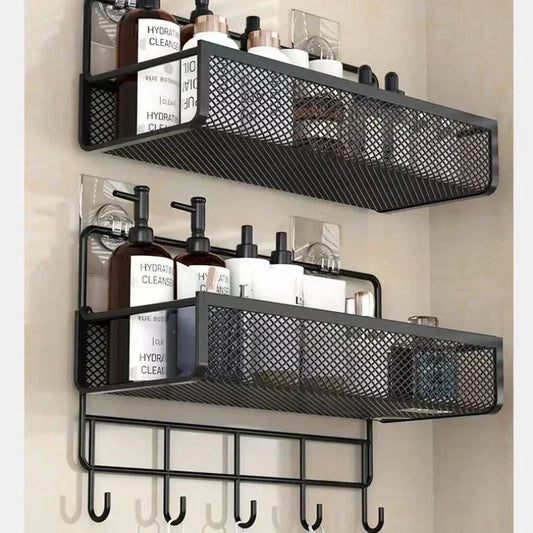 Portable Hanging Wall-mounted Storage Rack No-drilling Bathroom Onion Garlic Seasoning Organizer Kitchen Storage Basket Moisture