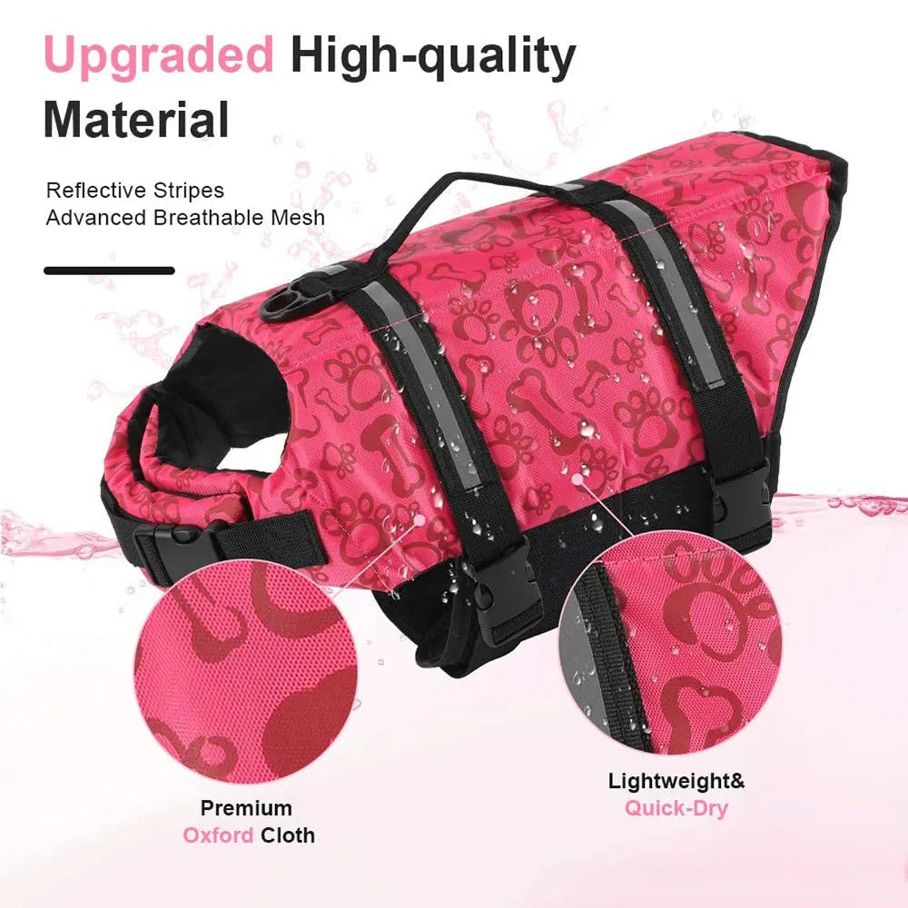 Dog Life Jacket Dog Life Vest for Swimming Beach Boating with High Buoyancy Summer Dog Flotation Vest for Small Medium Large Dog