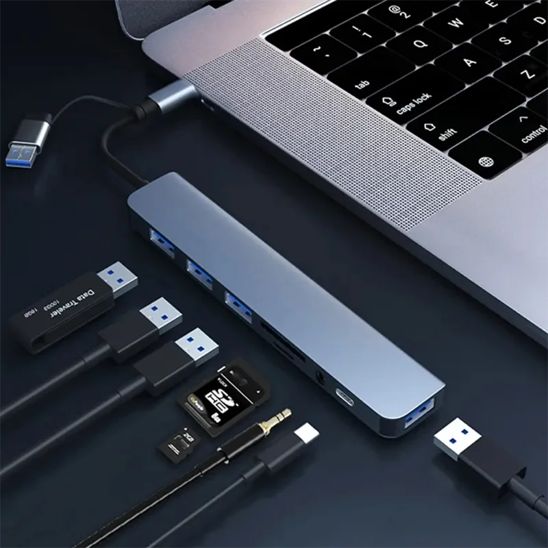 5Gbps USB 3.0 HUB USB C HUB Type C Docking Station High Speed Transmission OTG Adapter Splitter TYPE-C HUB For Laptop PC Macbook