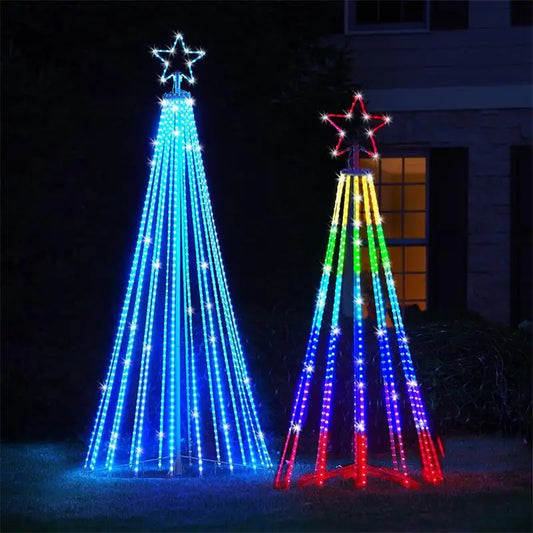 Animated Lightshow Cone Christmas Tree Led Yard Light Led String Lights Waterproof IP44 Home Xmas Outdoor Decoration US Plug