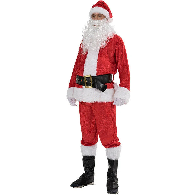 DIMUSI Santa Claus Cosplay Costume Daddy In Costume Clothes Dressed At The Christmas Of Men Five Buns/lot Suit For Warm Adults