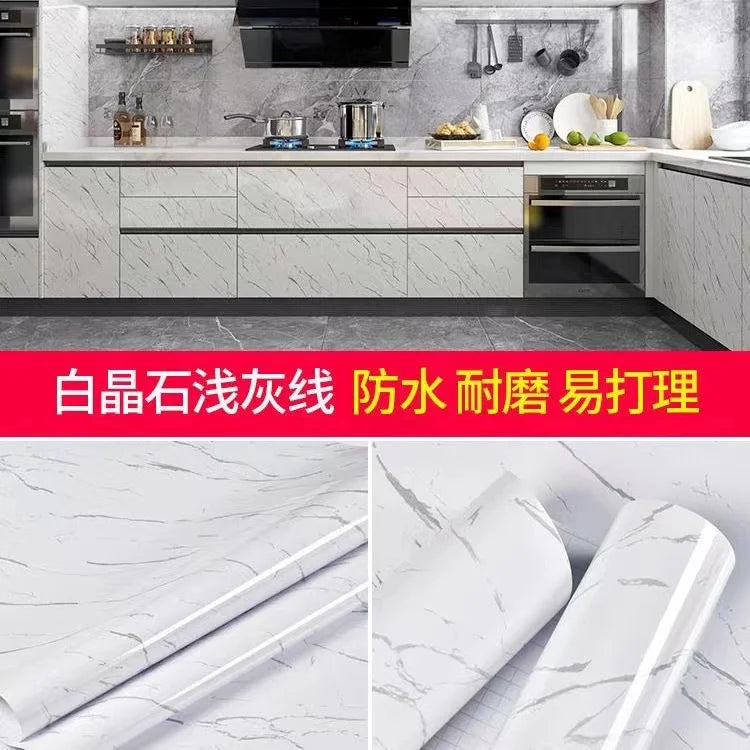 Wallpaper Self- Adhesive Kitchen Oil-Proof Film Stove Waterproof Moisture-Proof