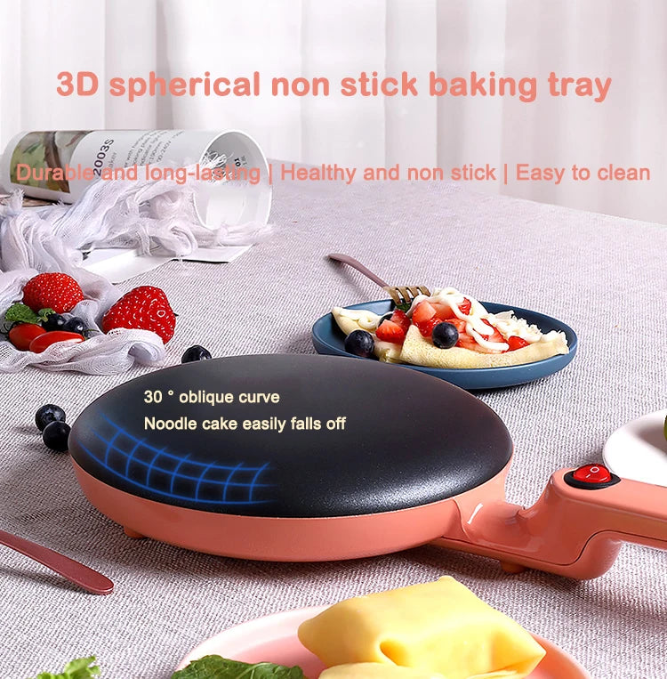 Electric Crepe Maker Spring Rolls Pancake Machine Non-Stick Griddle Baking Pan Cake Pizza Maker Light Food BBQ Frying Pan