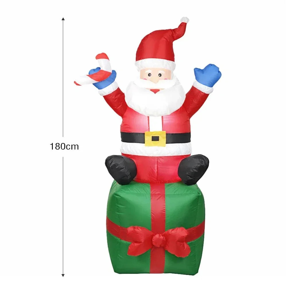 Christmas Inflatables Glowing Snowman Penguins Santa Claus with Built-in LED Decoration for Xmas