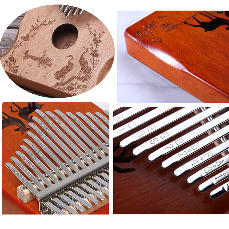 21 Keys Thumb Piano Calimba Professional Tuned Portable Kalimba 17Keys Beginner's Finger Piano Birthday Festival Relaxation Gift