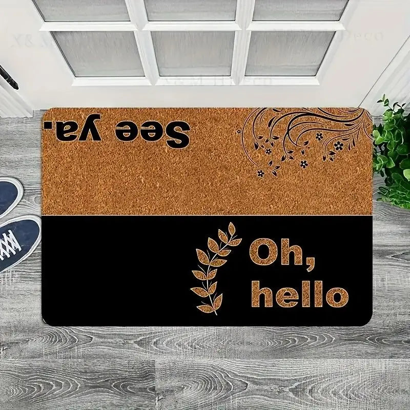 Funny Letter Welcome Door Mat Entrance Anti-slip Brown Floor Doormat Home Room Bath Carpet Washable Hallway Kitchen Floor Rug