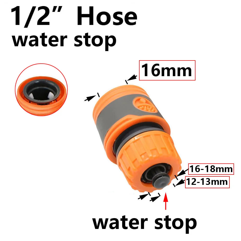 1/4" 1/2" 3/4" 1" Irrigation Garden Hose Connector Garden Tap 16mm Nipples Coupler Drip Irrigation System Waterstop Fittings