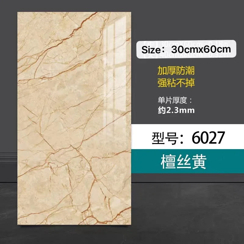 30cmx60cm Wall Stickers Thick Self Adhesive Tiles Floor Stickers Marble Bathroom Ground Waterproof Wall Sticker  PVC