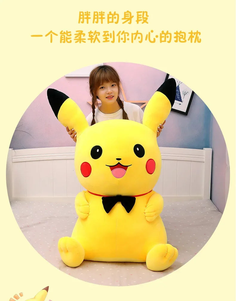 40-120cm Large Pokemon Plush Toys Pikachu Laugh Kawaii Anime Plushie Dolls Pokémon Soft Stuffed Giant Pillows Gifts for Children