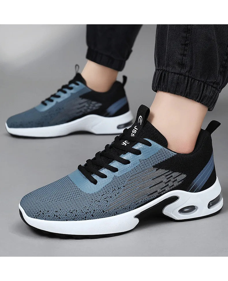 Men's Shoes lace-up Soft sole sports single shoes flying woven Casual style men's Running shoes sneakers