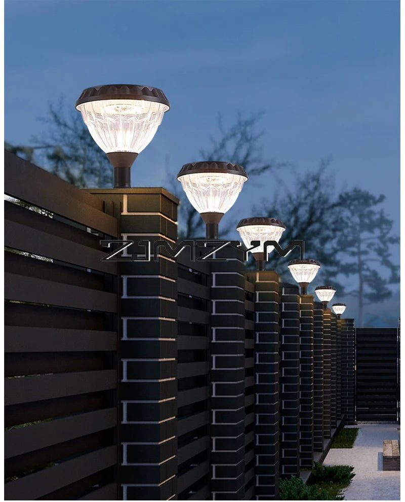 LED Outdoor Solar Capital Lamp Outdoor Courtyard Wall Post Lamp Villa Garden Gate Post Ceiling Light