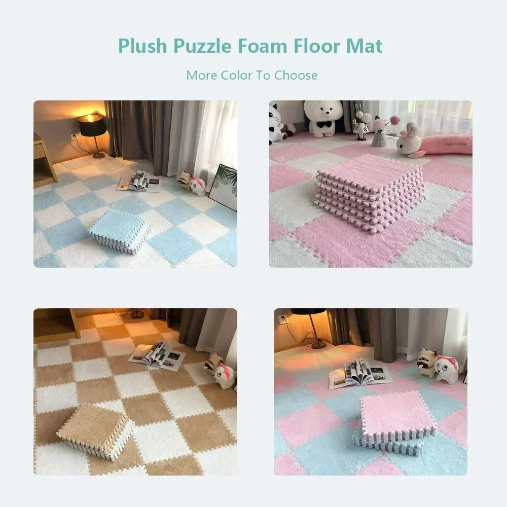 30x30CM Soft Plush Children's Mat Baby Play Mat Baby Toys Eva Foam Puzzle Carpet in Children's Room Keep Warm Playmat