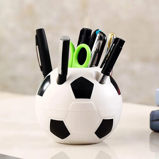 Football Shaped Pen Holder Pen Pencil Pot Home Desktop Pencil Ruler Storage Rack Stationery Organizer Kids Boys Pencil Case Gift