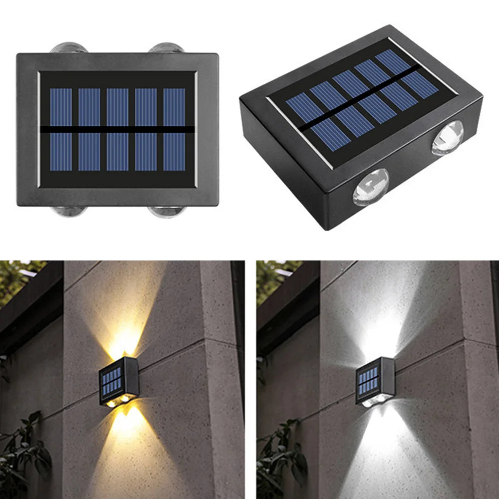 Solar LED Wall Lights Outdoor Garden Decoration Wall Lamp Waterproof Up And Down Luminous Lighting Outdoor Solar LED Lamp