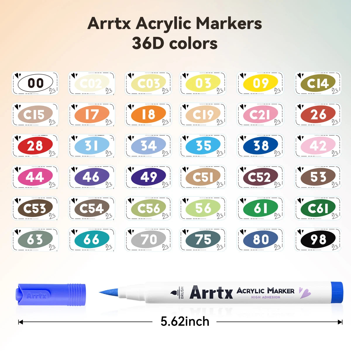 36 Colors Acrylic Marker for Rock Painting, Extra Brush Tip Paint Markers, Art Supplies, Fabric Paint, Fabric Markers