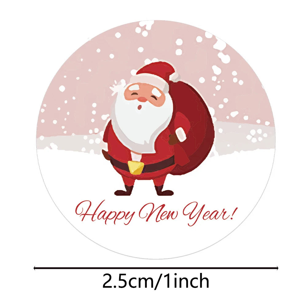 50-500Pcs Christmas Theme Seal Labels Stickers Merry Christmas Stickers For DIY Gift Baking Package Envelope Stationery Decor