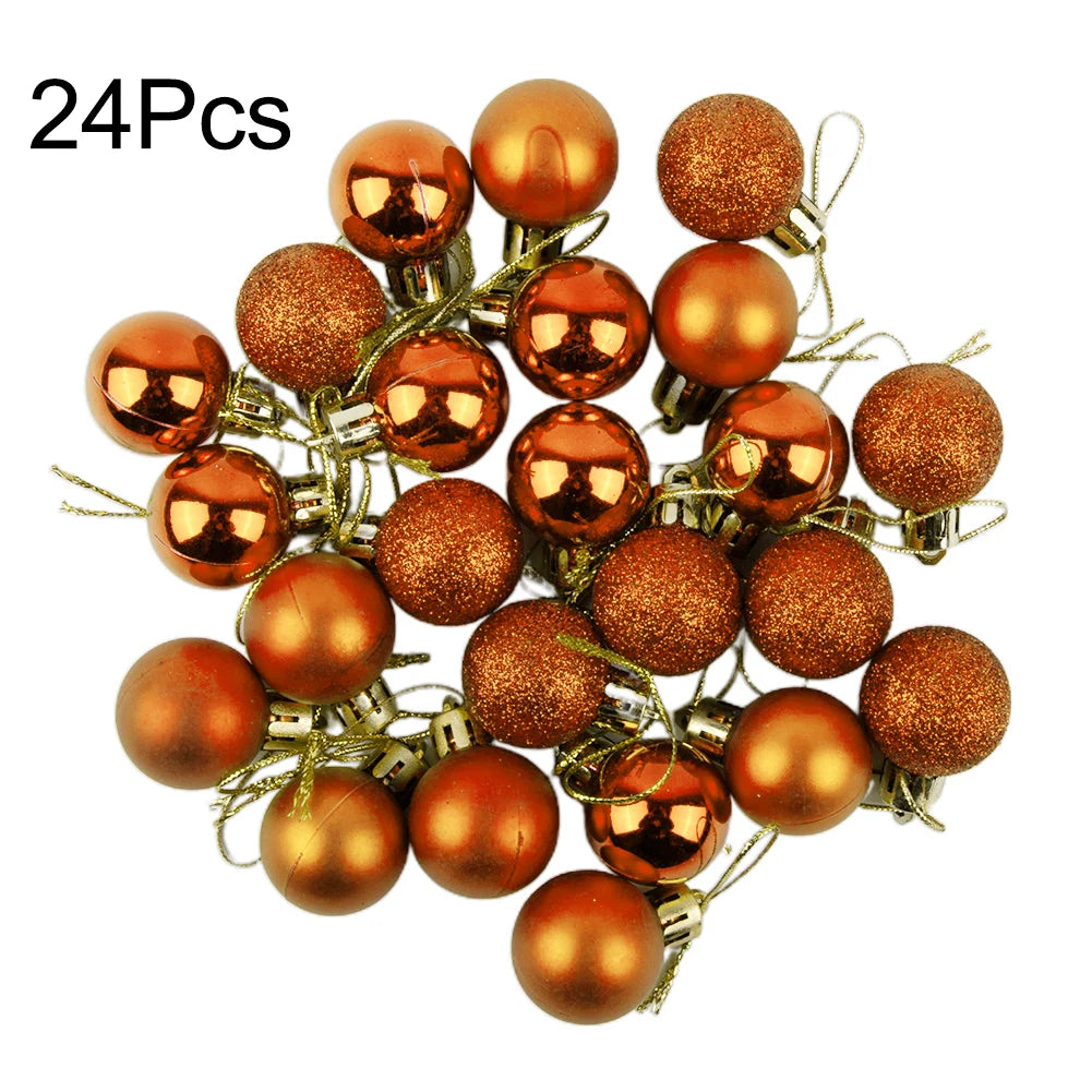 Xmas Party Decor 24Pcs Christmas Ball Bridal Shower Party For Christmas Tree Decoration Hanging Decor Pink Red Silver Blue