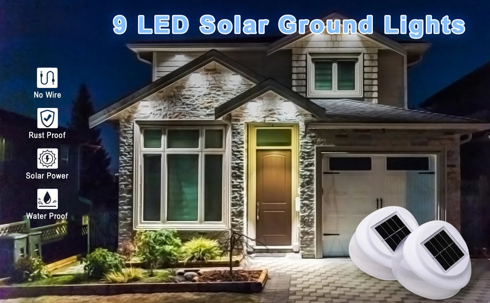 Solar Garden Gutter Lights Outdoor, LED Deck Fence Lights Waterproof for Wall, Deck, Fence, Stair, Step and Yard Decor