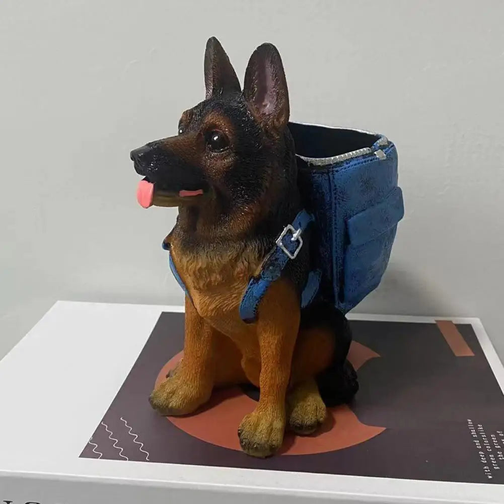 Desk Accessory Shepherd Dog Pen Holder Desk Organizer for Office Pencil Cup for Desktop Unique Desk Accessories