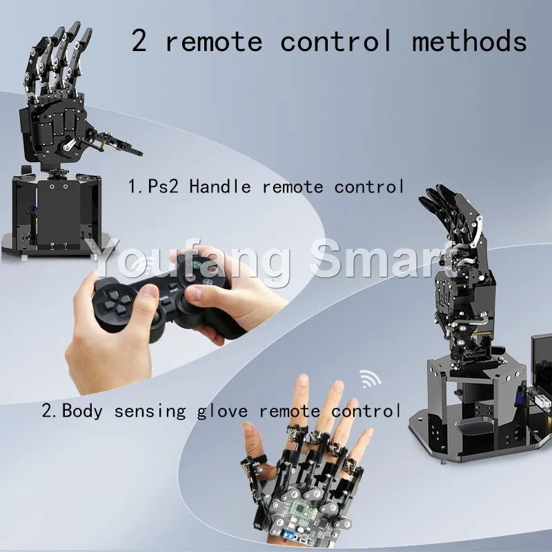 Robot Palm Hand Manipulator Open Source Code 5 Hands Educational Kit with Ps2/Somatosensory Gloves STEM For Arduino STM32 Bionic