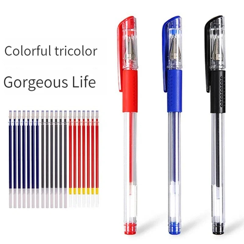 Gel Pen Set School Supplies Black Blue Red Ink Color 0.5mm Ballpoint Pen Kawaii Pen Writing Tool School Office Stationery