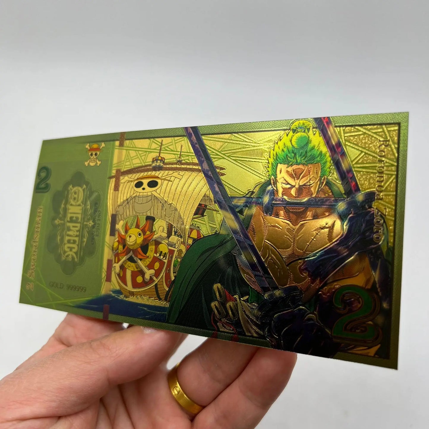 Anime One Piece Toy Golden Cards PVC Zoro Luffy Nika 10 Kinds New Commemorative Banknote Collections Toys Gifts For Party