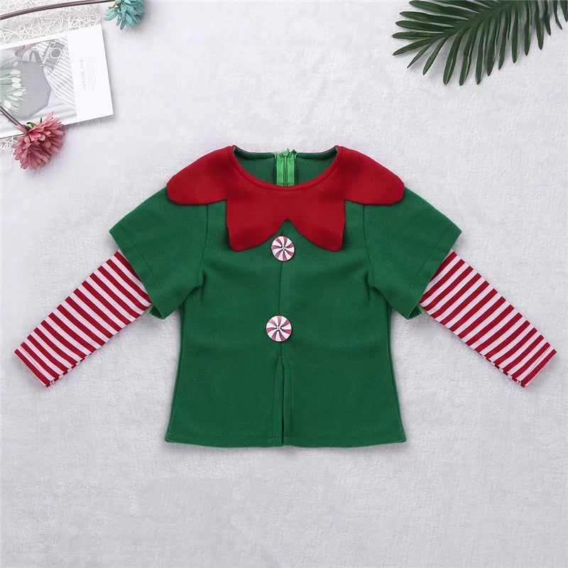 Elf Girls Christmas Costume Festival Santa Clause for Girls New Year children clothing Fancy Dress Xmas Party Dress