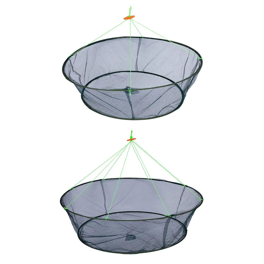 Foldable Drop Net Fishing Landing Prawn Bait Crab Shrimp Pier Harbour Pond Mesh for Vertical Shore Use String Carrying Net Lift