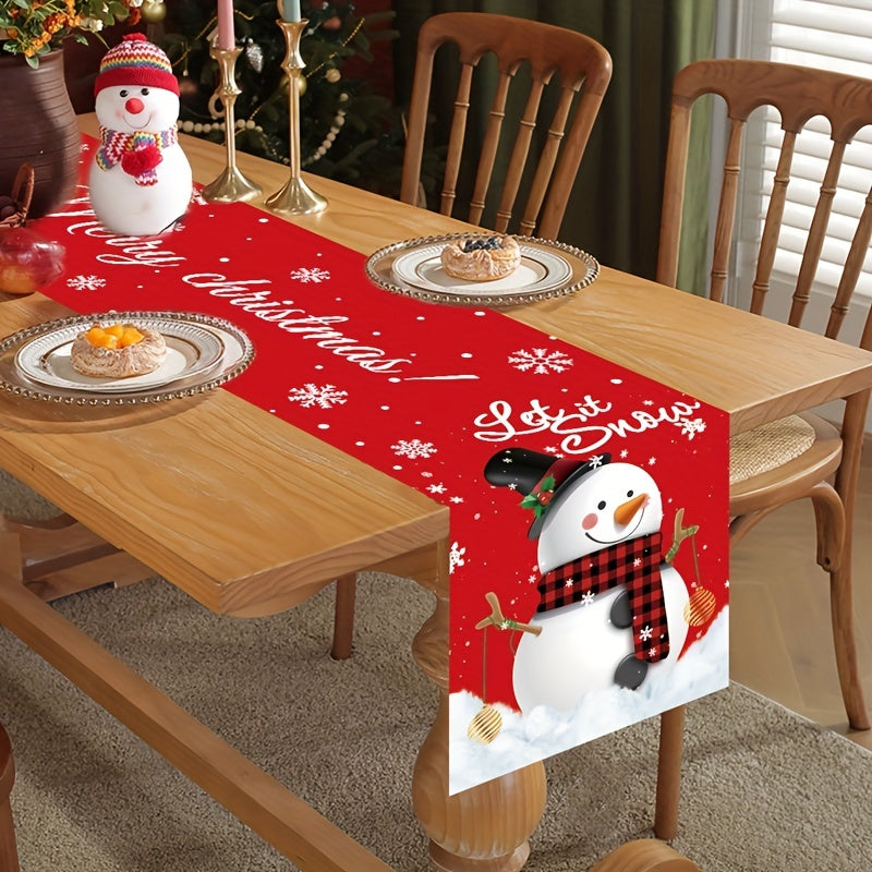 Christmas Table Runner Kitchen Table Decoration New Year Farmhouse Tablecloth Holiday Party Atmosphere Decoration