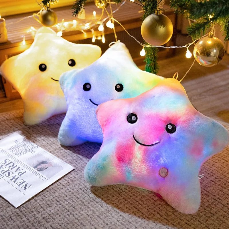 Cute Led Light Plush Toy Star Pillow Luminous Star Throw Pillow With Colorful Light KidsToy Birthday Christmas Gift